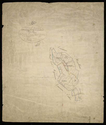 Plan du cadastre napoléonien - Buverchy : tableau d'assemblage