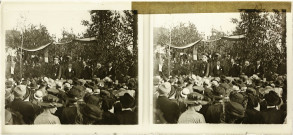 Discours des officiels lors d'une cérémonie commémorant la Guerre 1914-1918