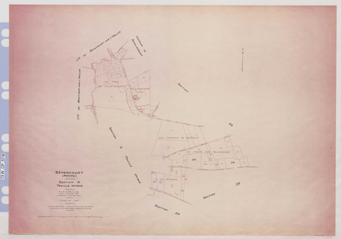 Plan du cadastre rénové - Béhencourt : section A