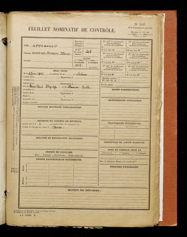 Attagnant, Anatole Prudent Henri, né le 02 juin 1897 à Saleux (Somme), classe 1917, matricule n° 208, Bureau de recrutement d'Amiens