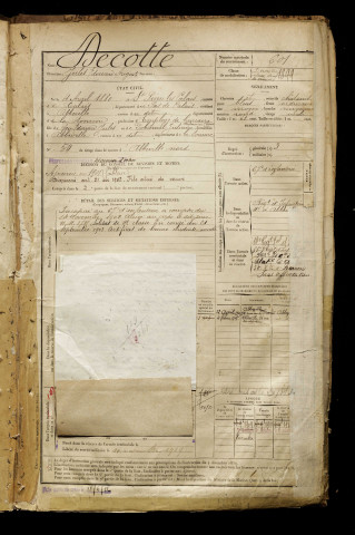 Decotte, Jules Edouard Auguste, né le 04 avril 1880 à Calais (Pas-de-Calais), classe 1900, matricule n° 601, Bureau de recrutement d'Abbeville