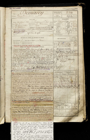 Demarcy, Georges Gaston Germain, né le 24 avril 1901 à Hescamps (Somme), classe 1921, matricule n° 286, Bureau de recrutement d'Amiens