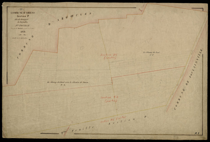 Plan du cadastre napoléonien - Amiens : Longpré, P1