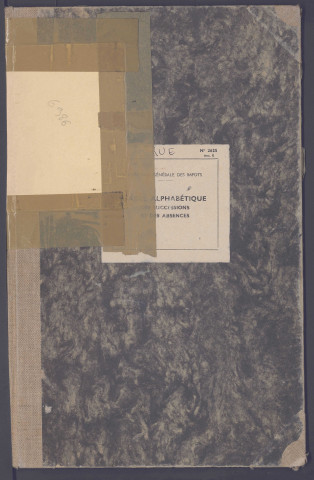 Table des successions et absences du bureau de Rue