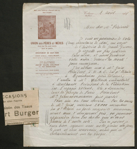 Témoignage de Clur, Jean-Baptiste et correspondance avec Jacques Péricard