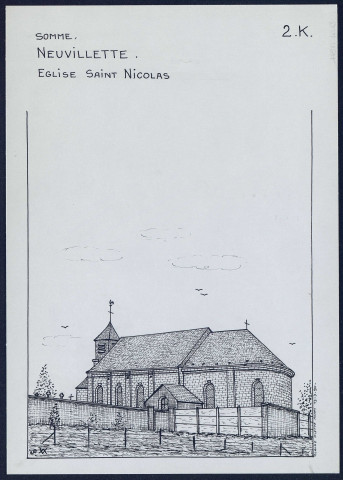 Neuvillette (Somme) : église Saint-Nicolas - (Reproduction interdite sans autorisation - © Claude Piette)