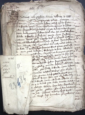 Etude de Me Antoine Cardon à Amiens (étude n°26). Minutes de l'année 1684