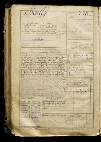 Dailly, Georges Laurent Marcel, né le 09 août 1888 à Caours (Somme), classe 1908, matricule n° 458, Bureau de recrutement d'Abbeville