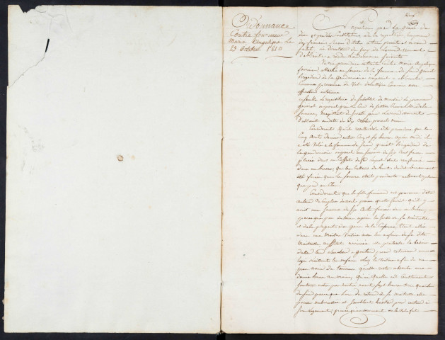 Maison d'arrêt d'Abbeville. Prévenus, condamnés et détenus. Registre d'écrou : sans numéro d'écrou. 23 octobre 1810 - 18 mai 1811