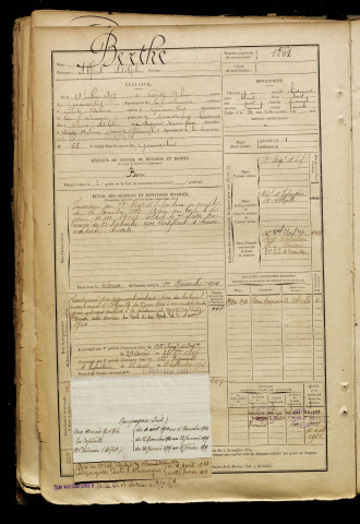 Berthe, Alfred Adolphe, né le 28 juillet 1877 à Cerisy-Buleux (Somme), classe 1897, matricule n° 1262, Bureau de recrutement d'Abbeville