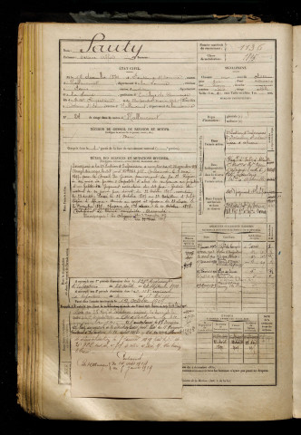 Sauty, Octave Alfred, né le 14 décembre 1874 à Fontaine-sur-Somme (Somme), classe 1894, matricule n° 1136, Bureau de recrutement d'Abbeville