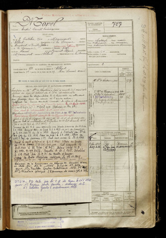 Morel, André Daniel Onésime, né le 03 octobre 1900 à Miraumont (Somme), classe 1920, matricule n° 727, Bureau de recrutement de Péronne
