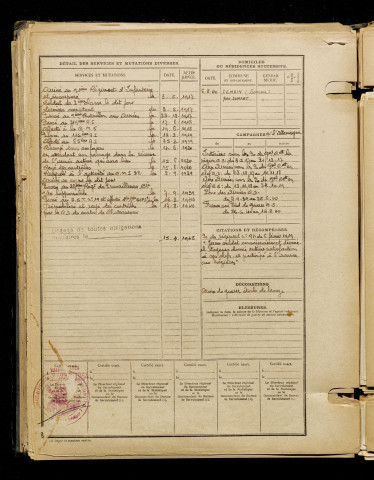 Dherbois, Albert François, né le 04 août 1898 à Démuin (Somme), classe 1918, matricule n° 160, Bureau de recrutement de Péronne