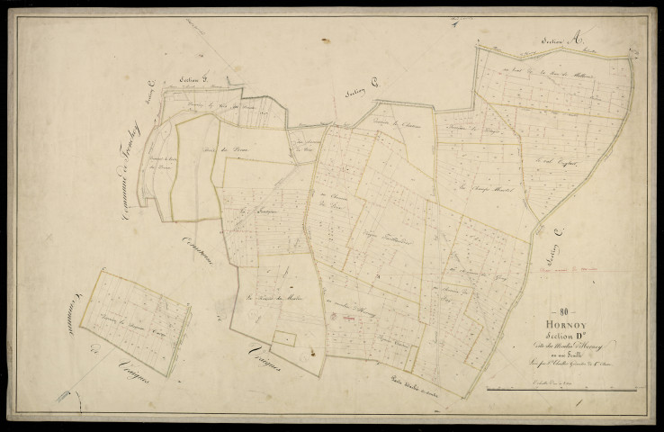 Plan du cadastre napoléonien - Hornoy-le-Bourg (Hornoy) : Moulin d'Hornoy (Le), D