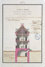 Coupe et profil de la continuation de l'aile de bâtiment de l'hôpital général d'Amiens sur la rue des Louvels