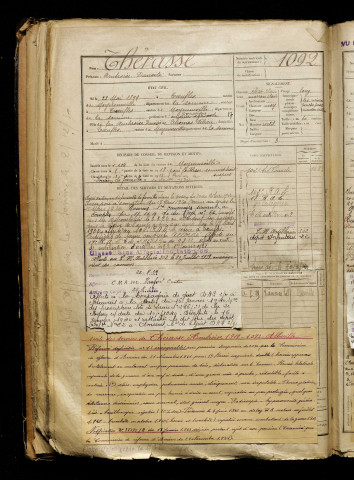 Thérasse, Ambroise Dansité, né le 22 mai 1899 à Toeufles (Somme), classe 1919, matricule n° 1092, Bureau de recrutement d'Abbeville