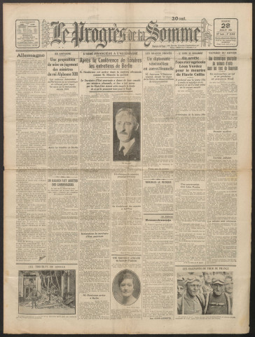 Le Progrès de la Somme, numéro 18960, 28 juillet 1931