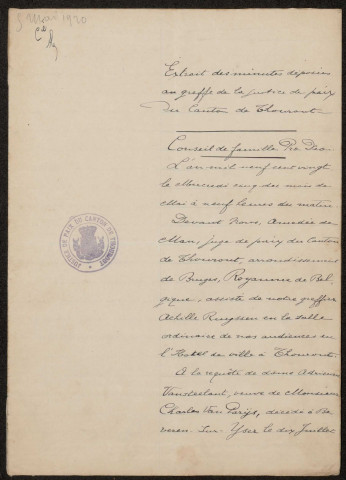 Ailly-sur-Noye. Demande d'indemnisation des dommages de guerre : dossier Vanparys-Dekeyser