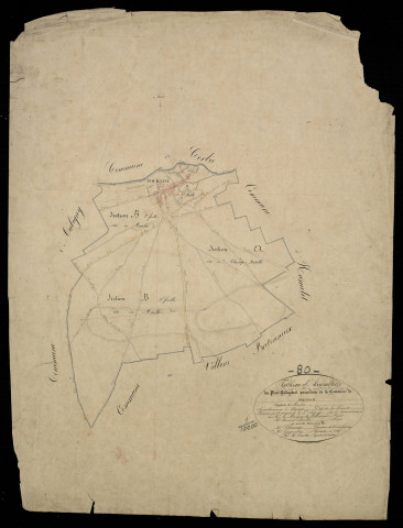 Plan du cadastre napoléonien - Fouilloy : tableau d'assemblage