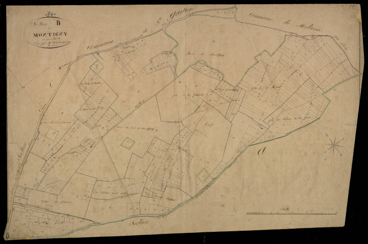 Plan du cadastre napoléonien - Montigny-sur-L'hallue (Montigny) : B