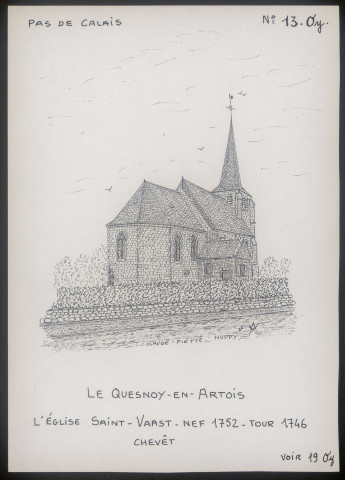 Le Quesnoy-en-Artois (Pas-de-Calais) : église Saint-Vaast - (Reproduction interdite sans autorisation - © Claude Piette)