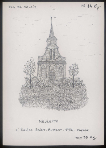 Neulette (Pas-de-Calais) : église Saint-Hubert - (Reproduction interdite sans autorisation - © Claude Piette)