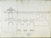 Construction de l'hôtel de l'Intendance. Plan en élévation de la façade latérale, attribué à l'architecte Montigny