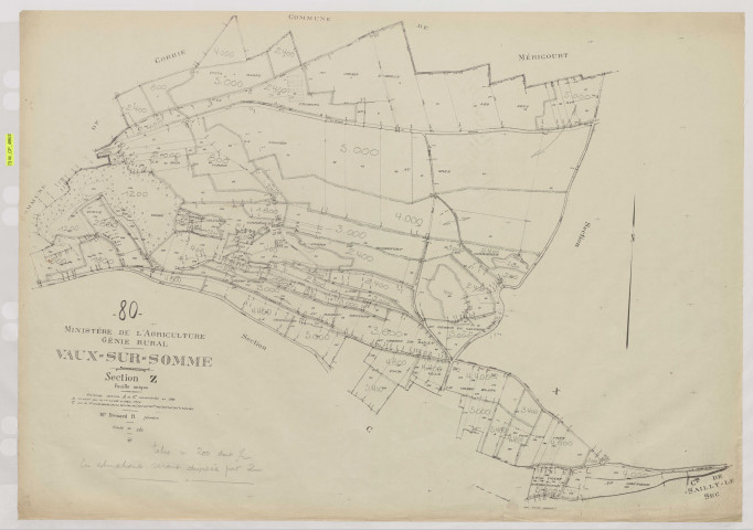 Plan du cadastre rénové - Vaux-sur-Somme : section Z
