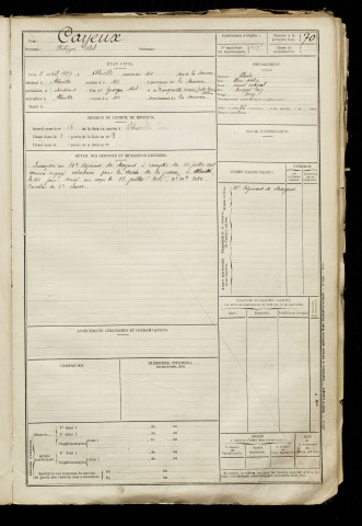 Cayeux, Philippe Abel, né le 02 avril 1897 à Abbeville (Somme), classe 1916, matricule n° 1181, Bureau de recrutement d'Abbeville