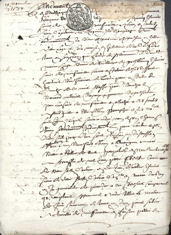 Etude de Me Philippe Caron à Amiens (étude n°1). Minutes de l'année 1691