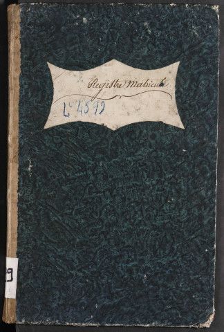 Maison de correction dite Bicêtre à Amiens. Registre matricule : numéros 1 à 1578. 1782 - 1809