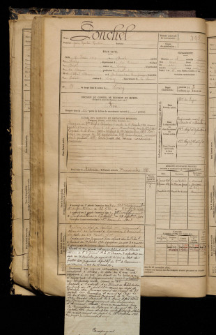 Ponchel, Jules Gaston Gustave, né le 07 juin 1869 à Boisle (Le) (Somme), classe 1889, matricule n° 592, Bureau de recrutement d'Abbeville
