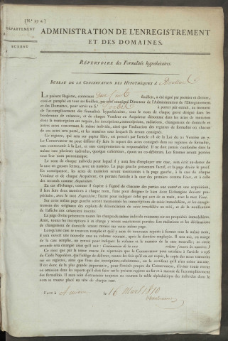Répertoire des formalités hypothécaires, du 04/05/1810 au 14/02/1811, volume n° 27 (Conservation des hypothèques de Doullens)
