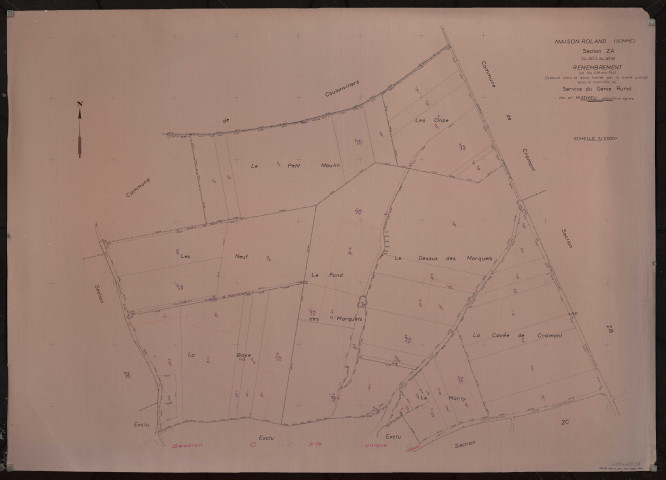 Plan du cadastre rénové - Maison-Roland : section ZA