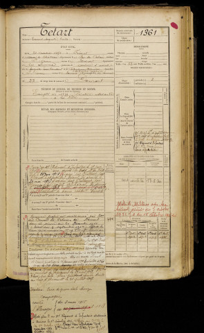 Tetart, Edouard Auguste Emile, né le 21 octobre 1878 à Frévent (Pas-de-Calais), classe 1898, matricule n° 1361, Bureau de recrutement d'Abbeville