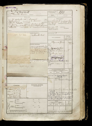 Deneux, Camille Firmin, né le 25 septembre 1896 à Liercourt (Somme), classe 1916, matricule n° 895, Bureau de recrutement d'Abbeville