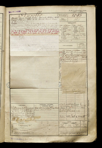 Ancelle, Lucien Maurice Alexandre, né le 12 décembre 1895 à Beauval (Somme), classe 1915, matricule n° 1095, Bureau de recrutement d'Abbeville