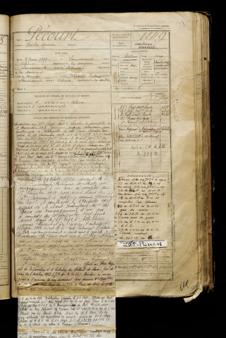 Pécourt, Charles Maurice, né le 07 juin 1899 à Louvencourt (Somme), classe 1919, matricule n° 1149, Bureau de recrutement d'Abbeville