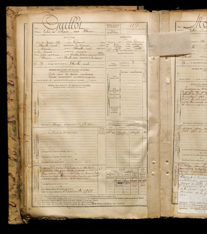 Guillot, Jules Olivier Albert, né le 14 mars 1876 à Caours (Somme), classe 1896, matricule n° 1070, Bureau de recrutement d'Abbeville