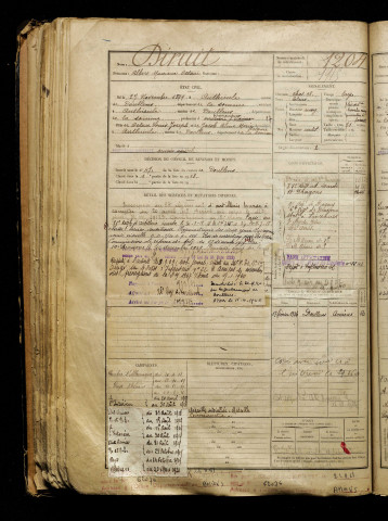 Diruit, Albert Maxime Octave, né le 27 novembre 1899 à Authieule (Somme), classe 1919, matricule n° 1204, Bureau de recrutement d'Abbeville