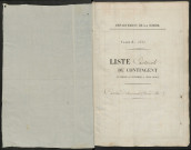 Liste cantonale du contingent (y comprise le supplément à cette liste) de l'année 1823