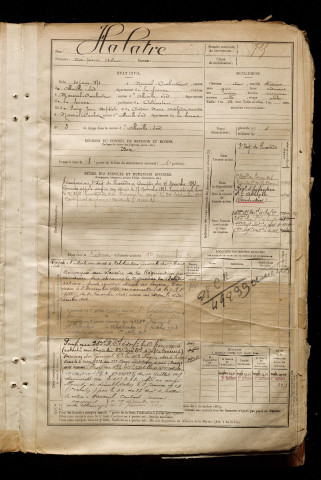 Halatre, Noé Pierre Arthur, né le 30 juin 1872 à Mareuil-Caubert (Somme), classe 1892, matricule n° 725, Bureau de recrutement d'Abbeville