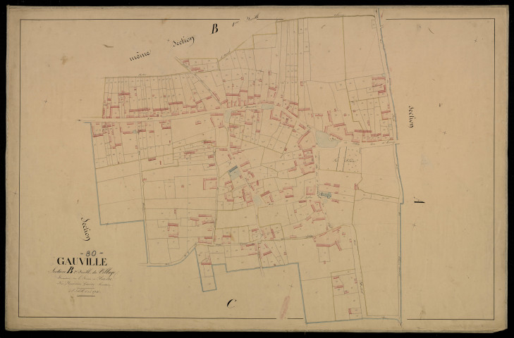 Plan du cadastre napoléonien - Gauville : Village (Le), B2