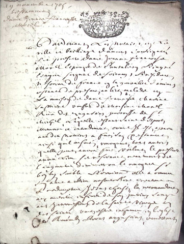 Etude de Me Nicolas Carpentier à Amiens (étude n°16). Minutes des années 1705-1707