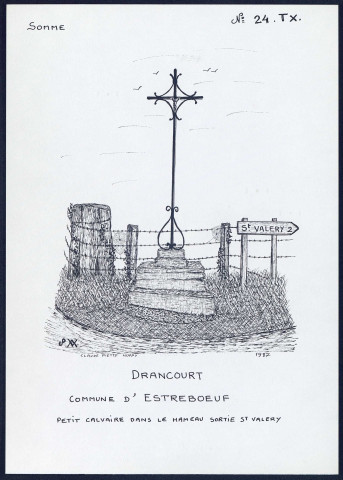 Drancourt (commune d'Estréboeuf) : petit calvaire dans le hameau - (Reproduction interdite sans autorisation - © Claude Piette)