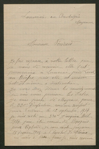 Témoignage de Leteuré, Constant et correspondance avec Jacques Péricard