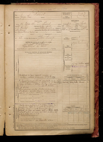 Gonet, Georges Henri, né le 25 février 1875 à Paris (Paris), classe 1895, matricule n° 797, Bureau de recrutement d'Amiens