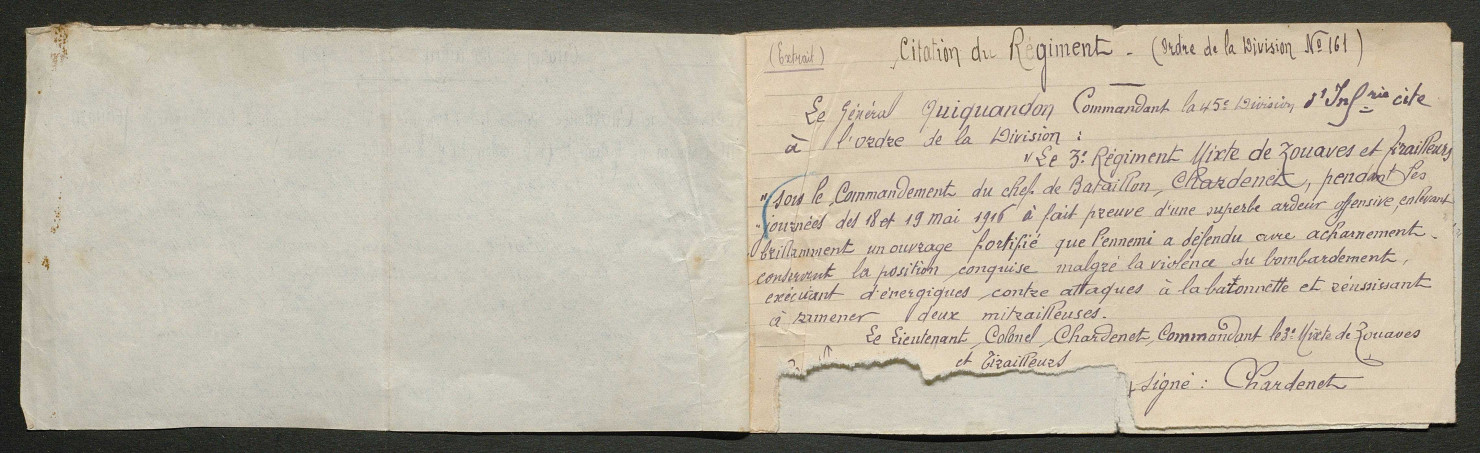 Témoignage de Salvat, Jacques Joseph François (Adjudant) et correspondance avec Jacques Péricard