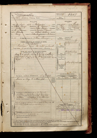 Gosselin, Isaïe Ludovic Hernon, né le 20 avril 1873 à Rubempré (Somme), classe 1893, matricule n° 1207, Bureau de recrutement d'Amiens
