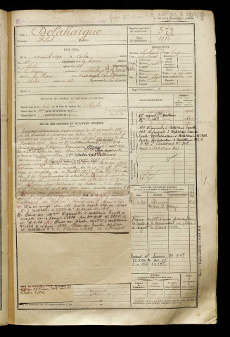 Delahaigue, Robert, né le 18 août 1897 à Corbie (Somme), classe 1917, matricule n° 577, Bureau de recrutement d'Amiens